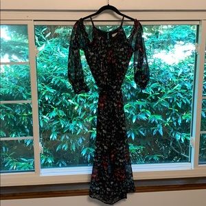 1.state cold shoulder floral maxi dress